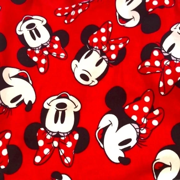 Disney Minnie Mouse All Over Print Red Party Holiday Fit & Flare Dress Girls 5/6 - Picture 4 of 16